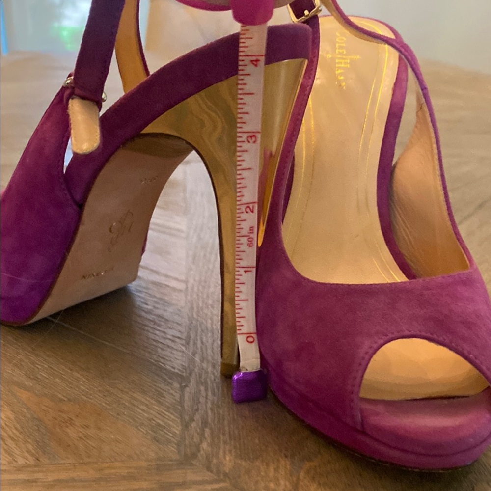 Cole Hann Fuchsia Slingback Heels - Picture 5 of 8